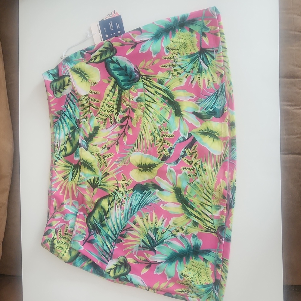 Tommy Bahama Pink Tropical Leaf Print Mini Skirt